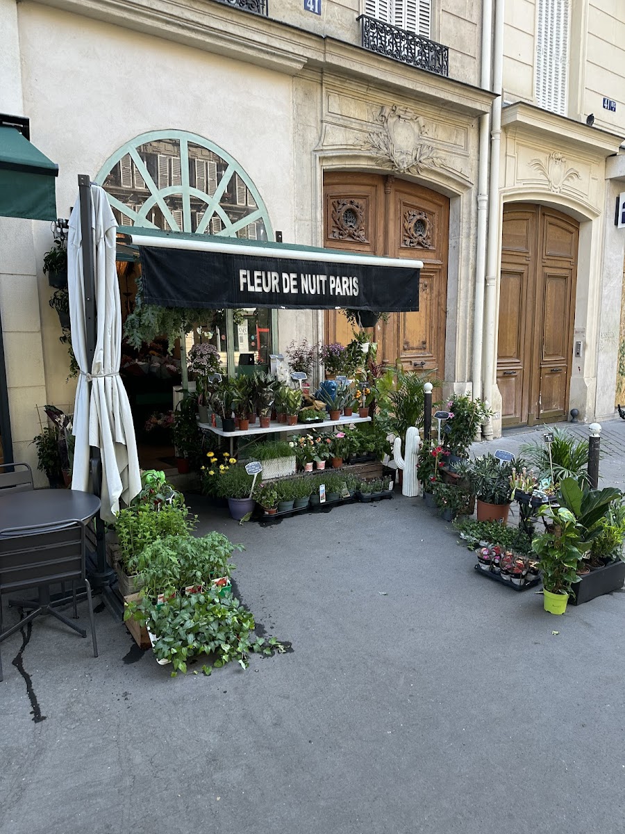 Devanture fleurie de Fleur de Nuit Paris sur le boulevard Voltaire, Paris 11e